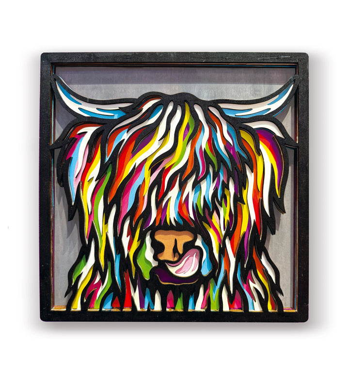 Highland Cow Wood Art