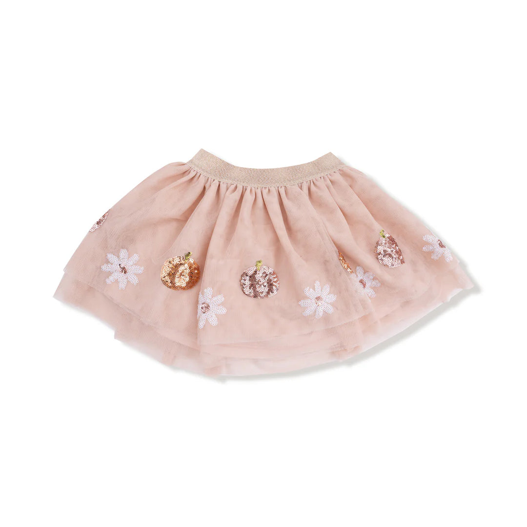 Pumpkin & Flowers Tutu Skirt