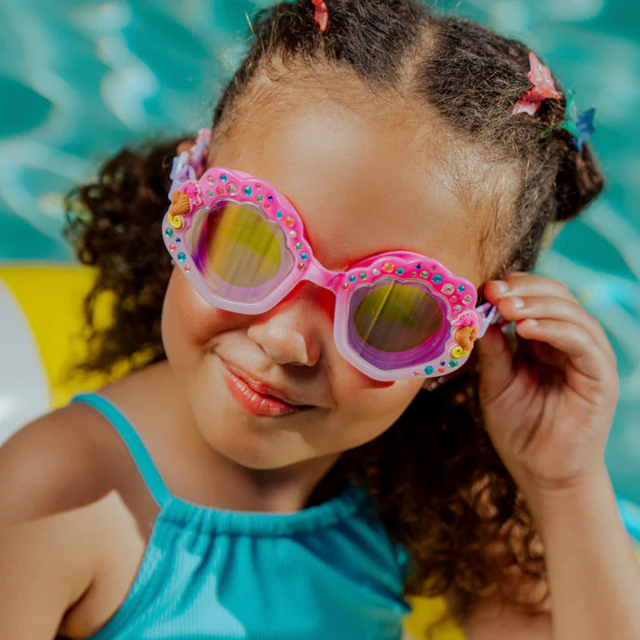 Enchanted Shoreline Kids’ Swim Goggles – Shimmer Seashell