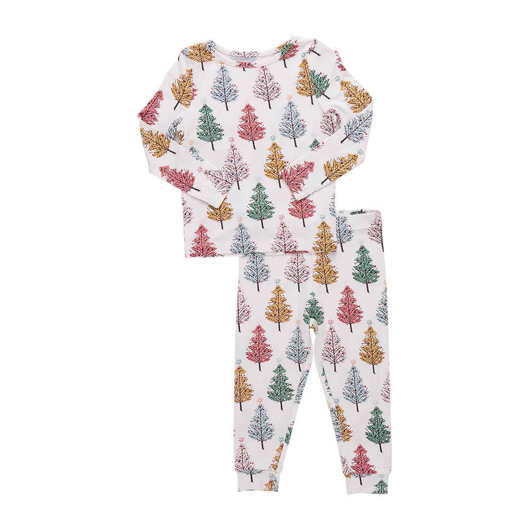 Bamboo Pajama Set Multi Christmas Trees
