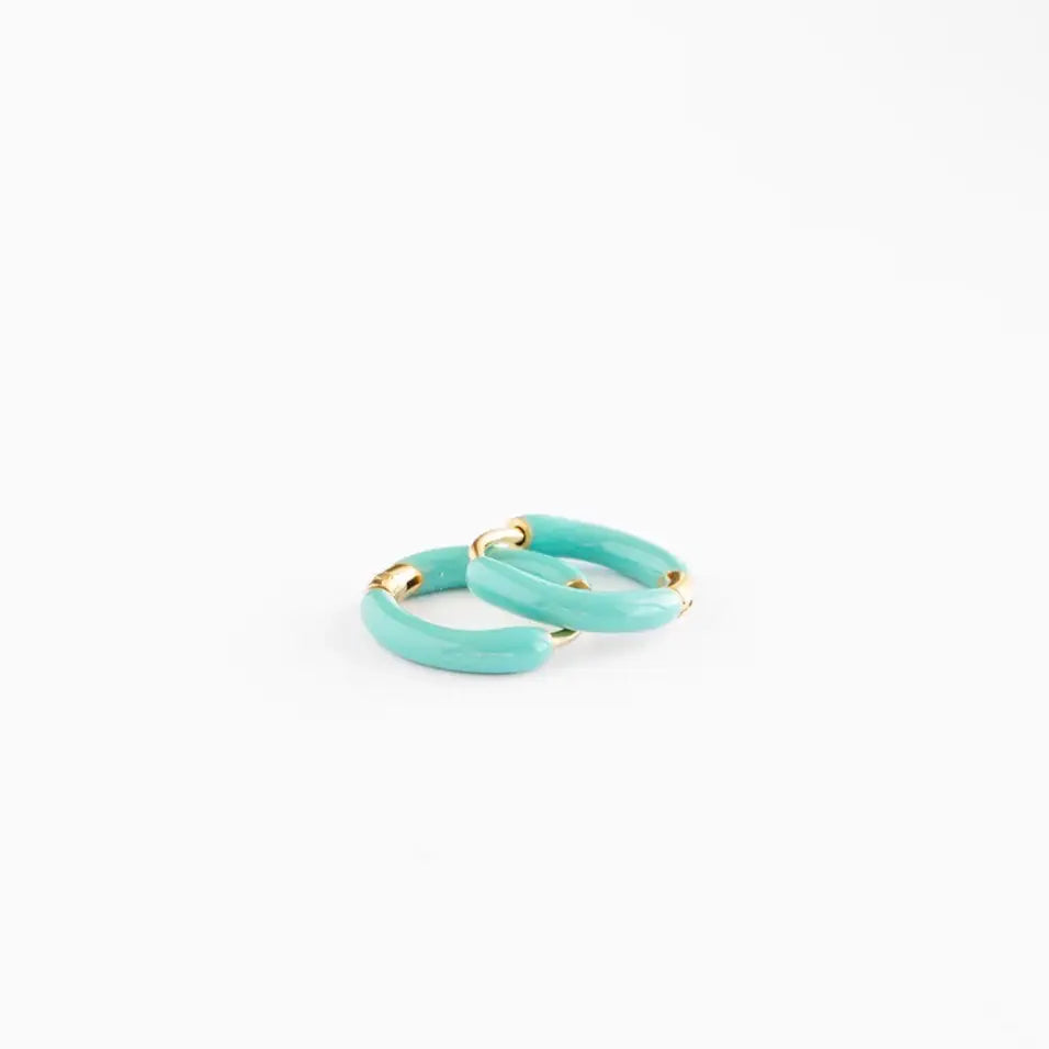 Enamel Hoop Earrings