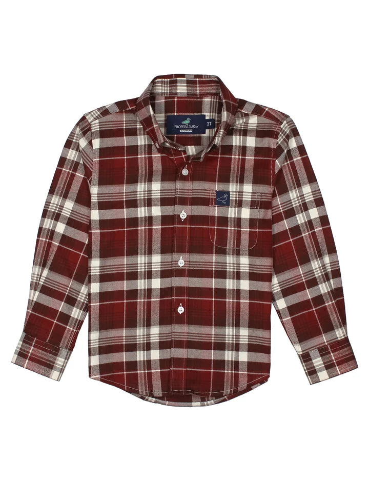 Boys Classic Flannel Redwood
