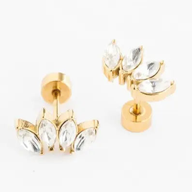 Diamond Crawler Stud Earrings - Hypoallergenic