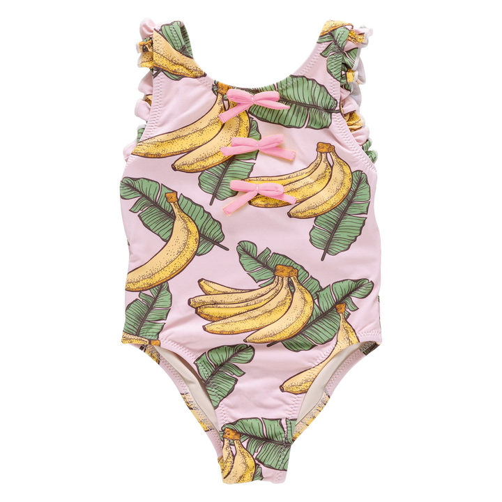 Sylvie Bow Suit Pink Banana Leaves