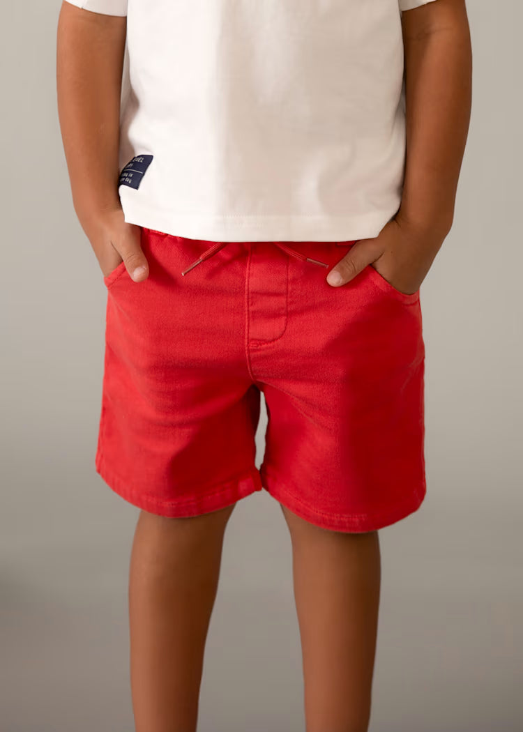 Drawstring Shorts in tomato