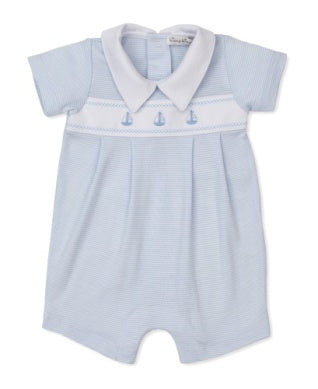 Classic Treasures Embroidered Striped Short Playsuit