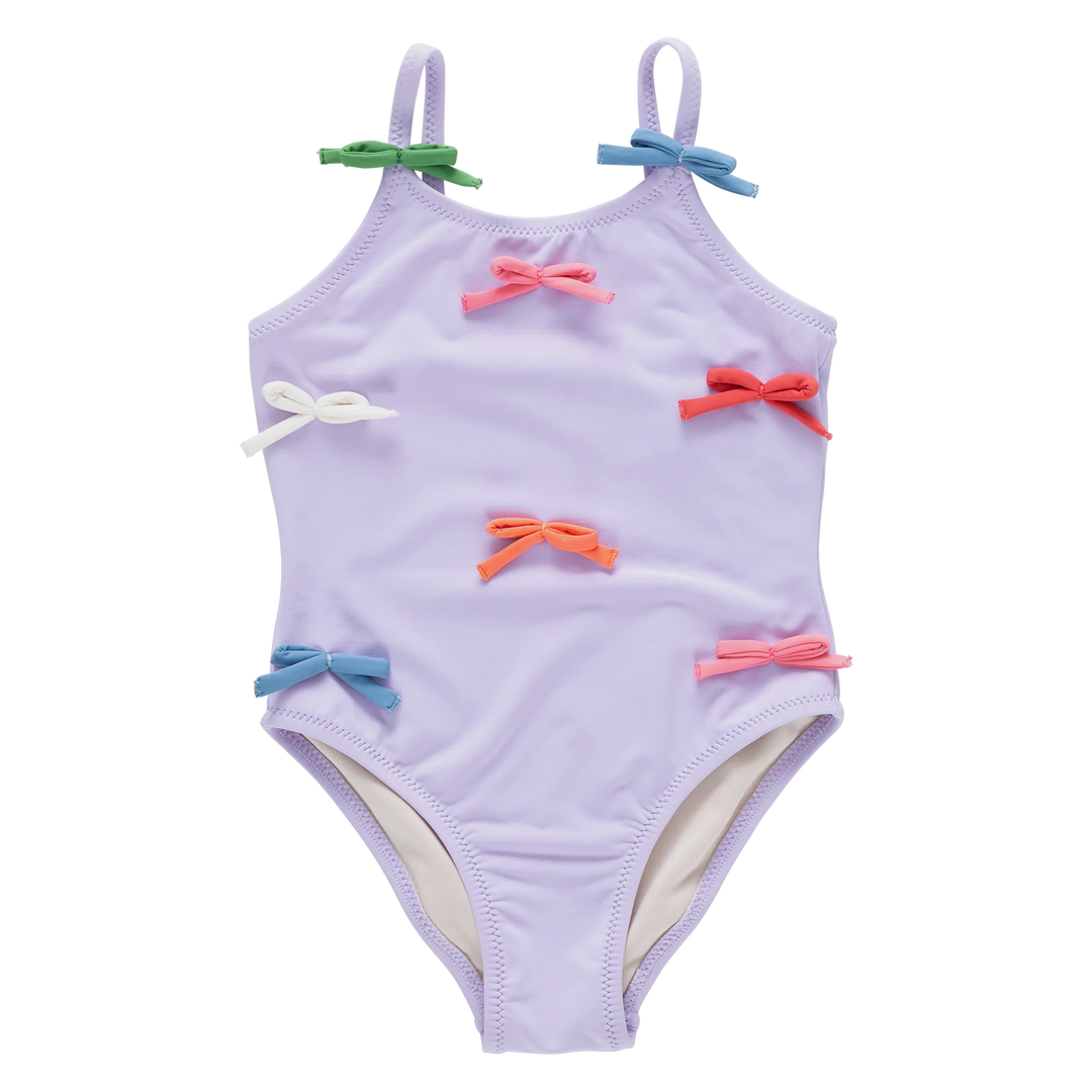 Lottie Suit Lavender Multi Bow Applique
