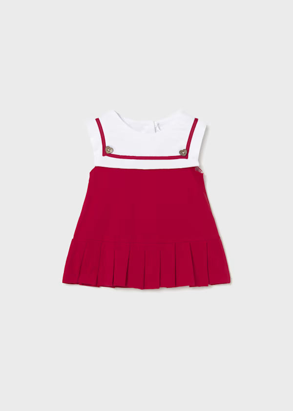 Pleated Knit Sailor Baby Dress