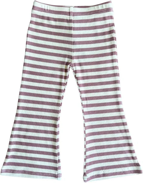 Mauve Stripe Flare Pants