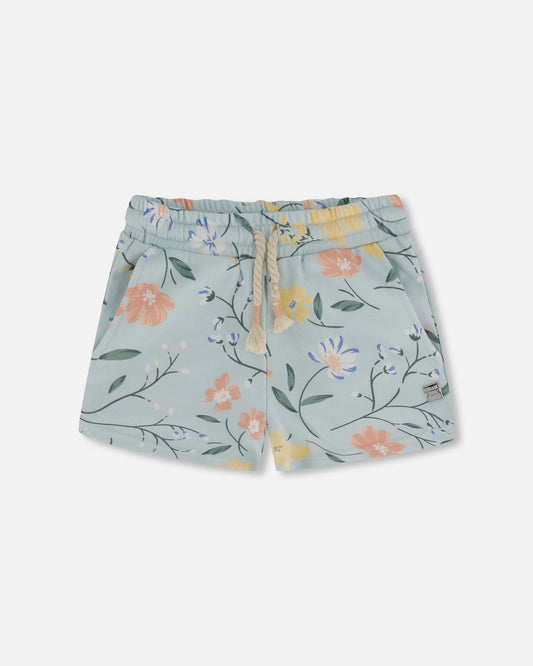French Terry Short with Printed Romantic Flower