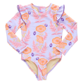 Load image into Gallery viewer, Purple Guilded Floral Rachel Swimsuit
