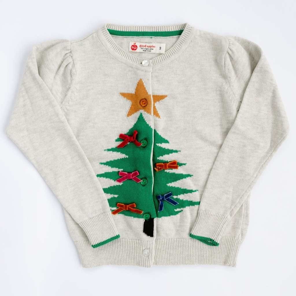 Christmas Tree Cardigan – Oatmeal Heather