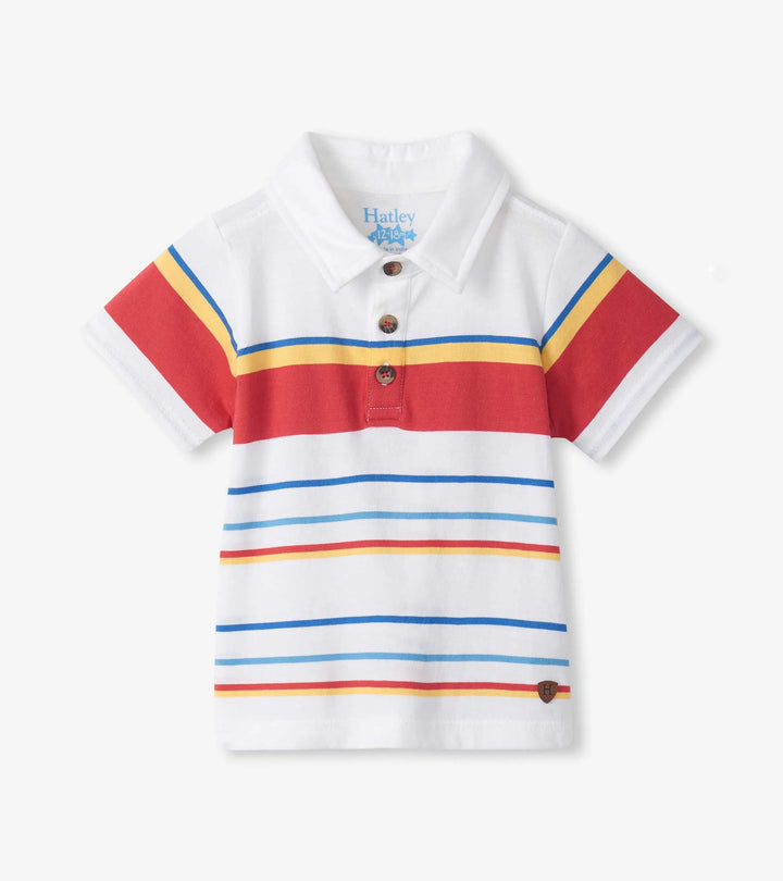 Seascape Stripes Peached Jersey Polo T-Shirt