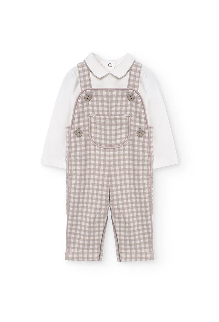 Checked Beige Baby Set