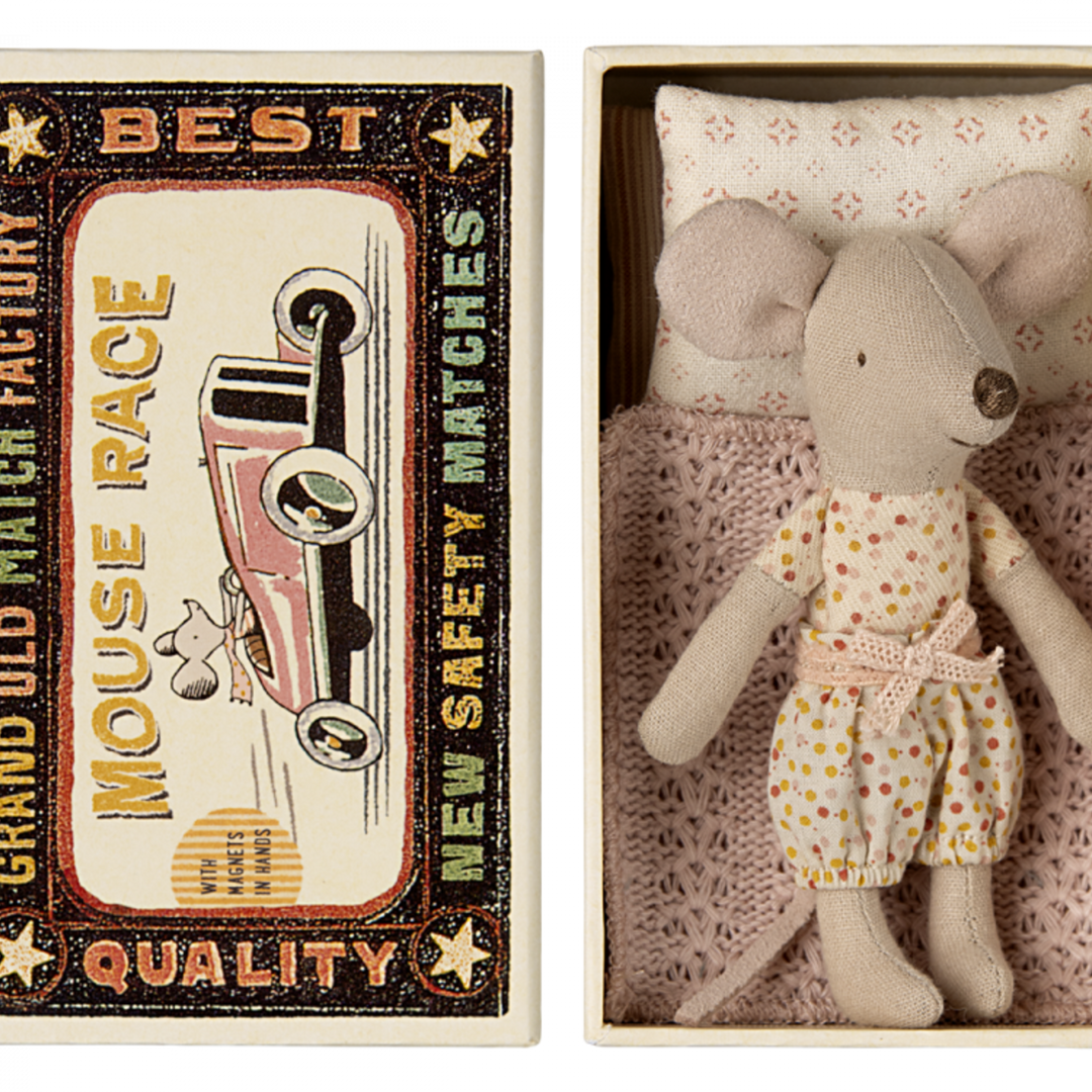 Maileg Little Sister Mouse in Matchbox