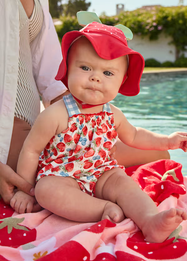 Strawberry Sunsuit Set with Hat