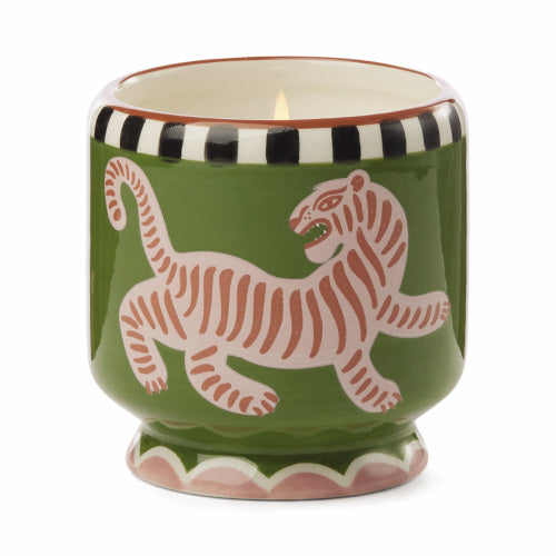 A Dopo Tiger Ceramic 8oz Candle Black Cedar & Fig