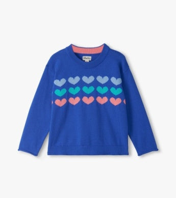 Heart Stripes Crew Neck Sweater