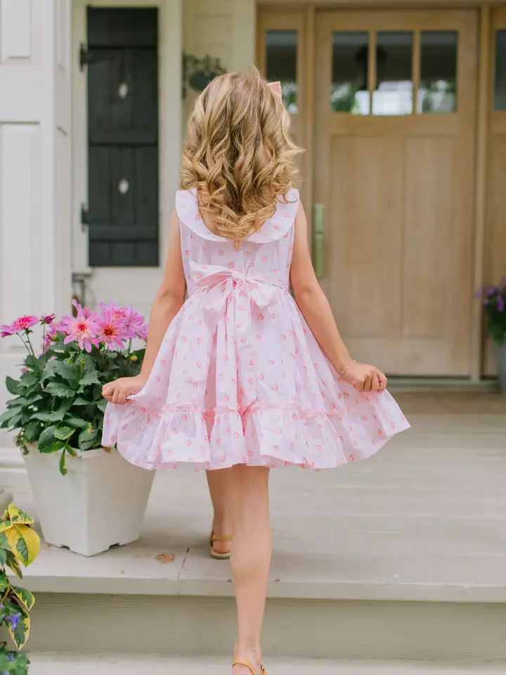 Lara Poplin Dress in Peaches
