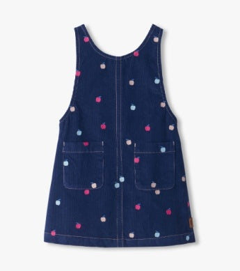 Embroidered Apple Pinafore Dress