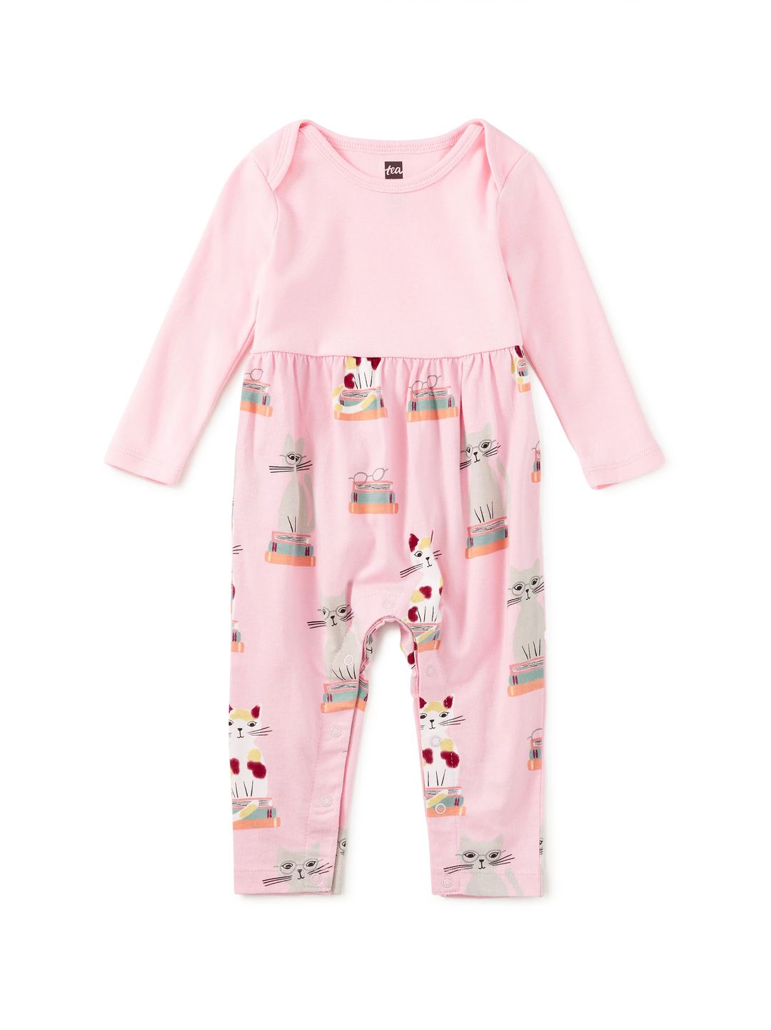 Print Mix Baby Romper Bookshop Cat