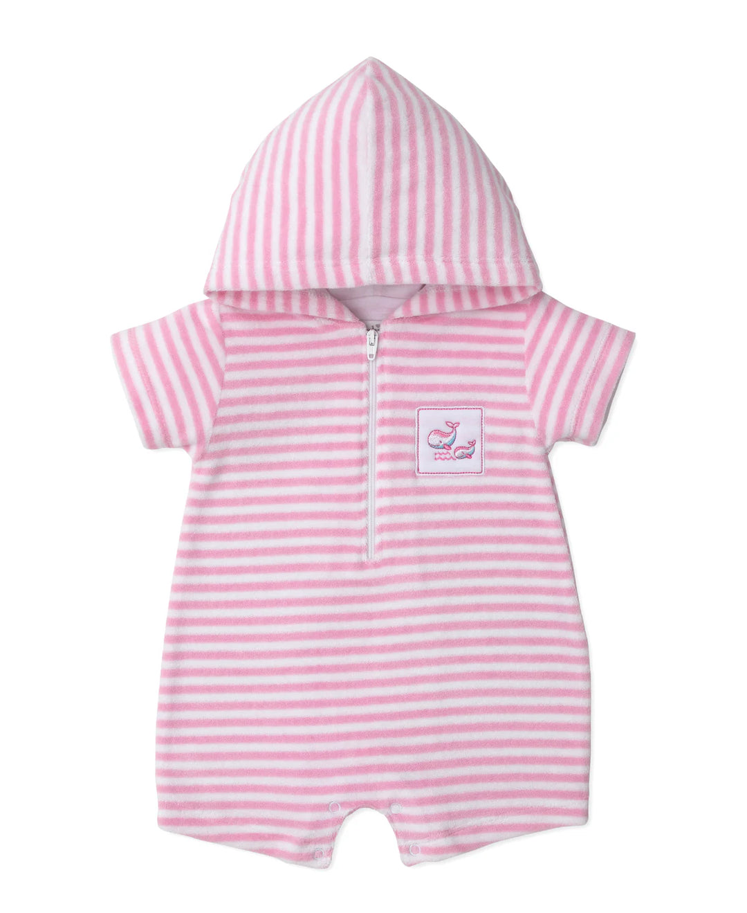 Whale Pods Stripe Terry Romper