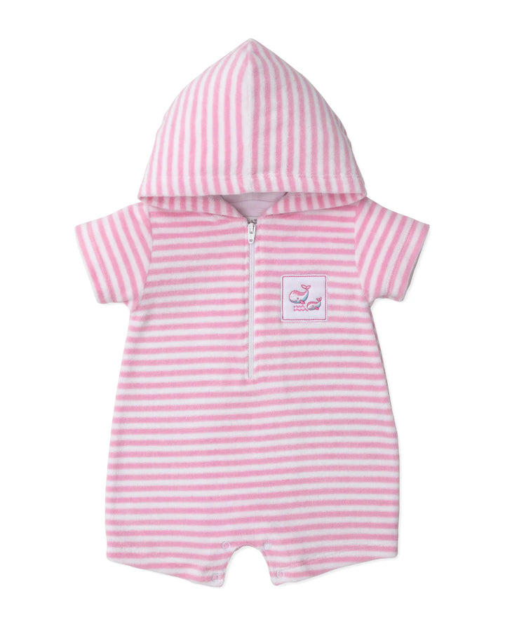 Whale Pods Stripe Terry Romper