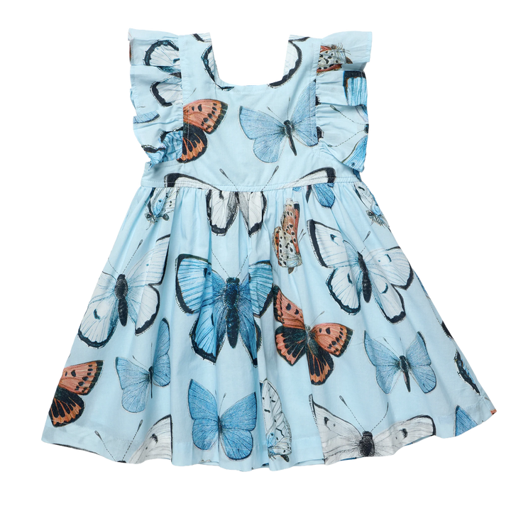 Elsie Dress Blue Vintage Butterflies