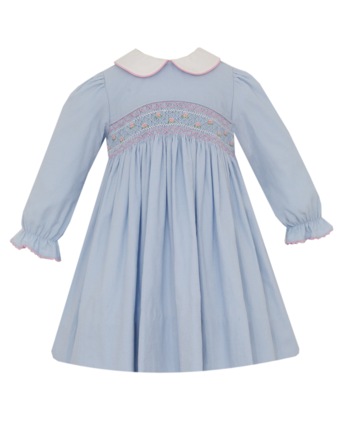 Eloise Light Blue Corduroy Long Sleeve Dress