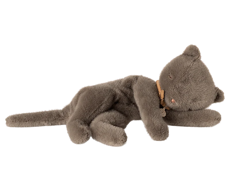 Sleeping Kitten Plush Medium Grey