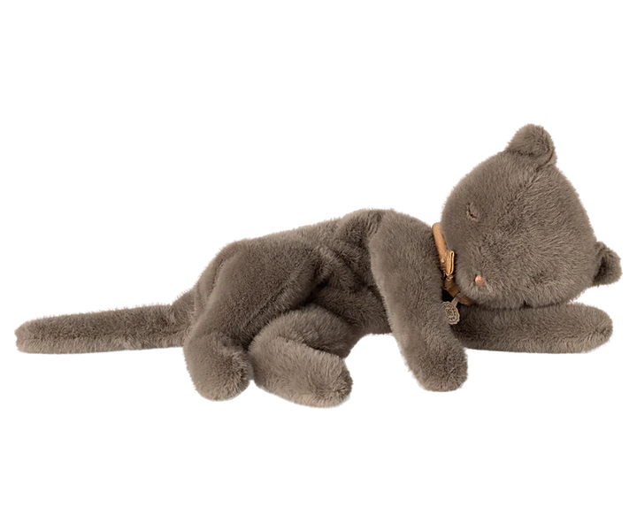 Sleeping Kitten Plush Medium Grey