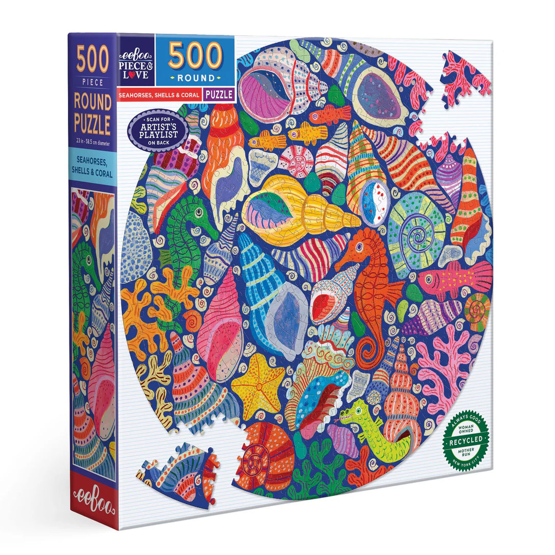 Seahorses, Shells & Coral 500 Round Puzzle