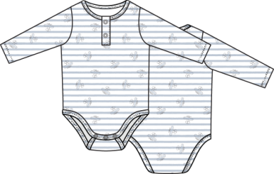 Airplane Stripe Henley Bodysuit