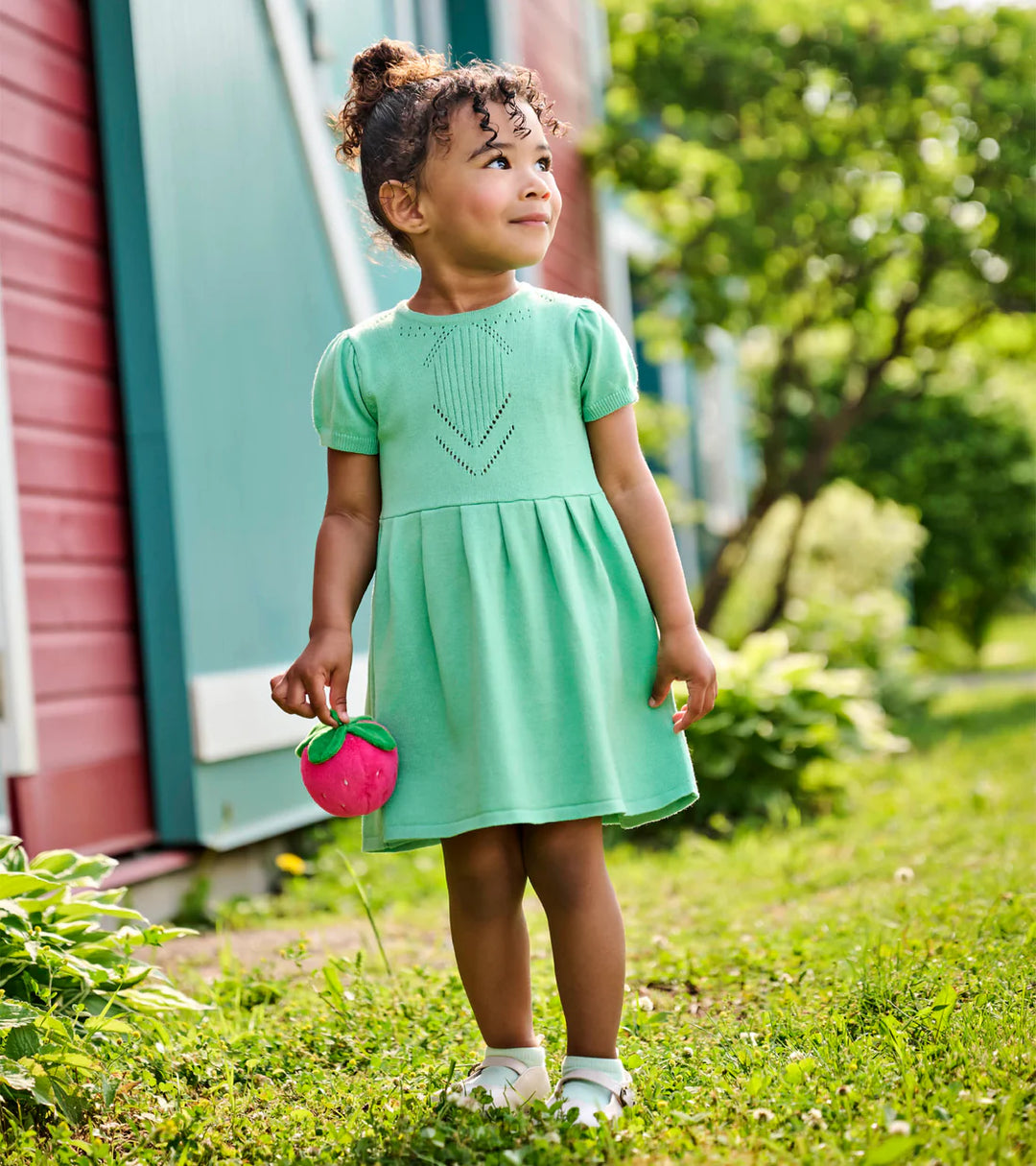 Neptune Green Knit Pointelle Dress