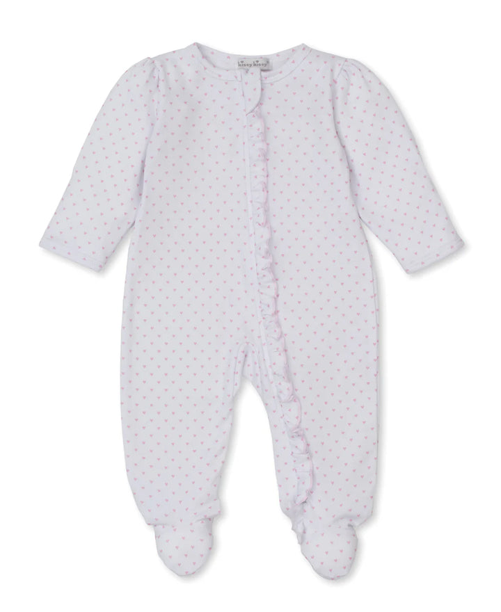 Teddy Bear Love Pink Hearts Footie
