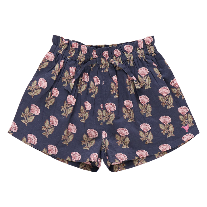 Navy Flower Drop Theodore Short