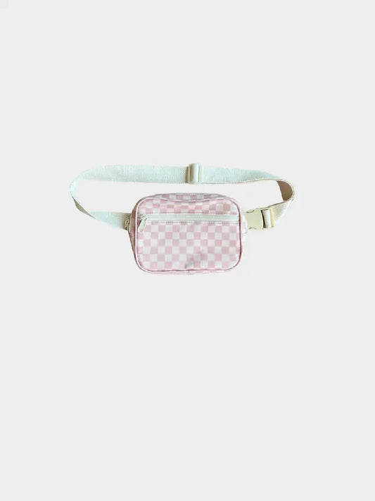 Mini Belt Bag in Pink Lemonade Checkered