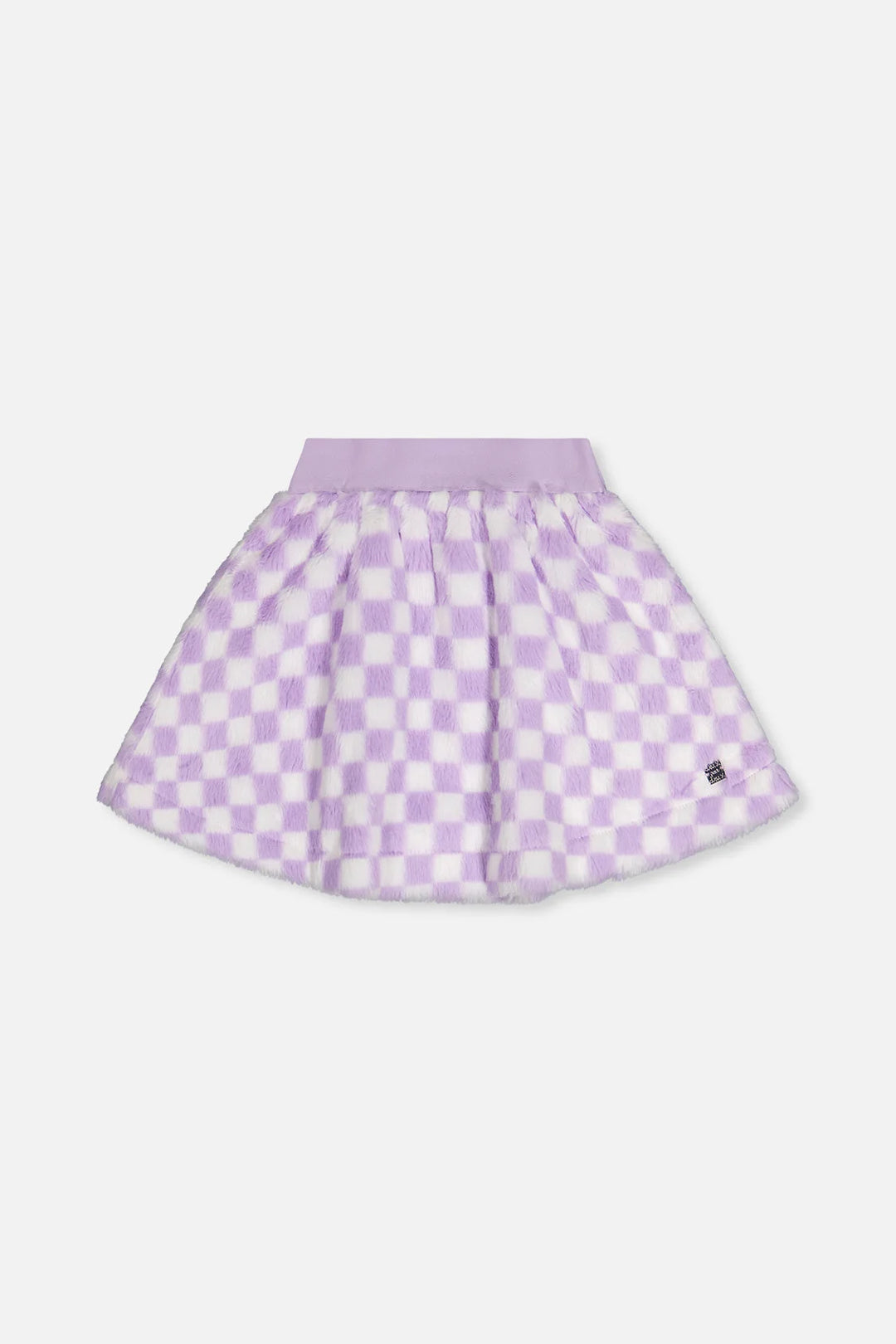 Faux Fur Checkered Skirt
