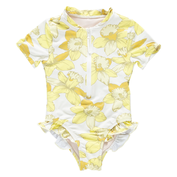 Short Sleeve Arden Suit Yellow Daffodils