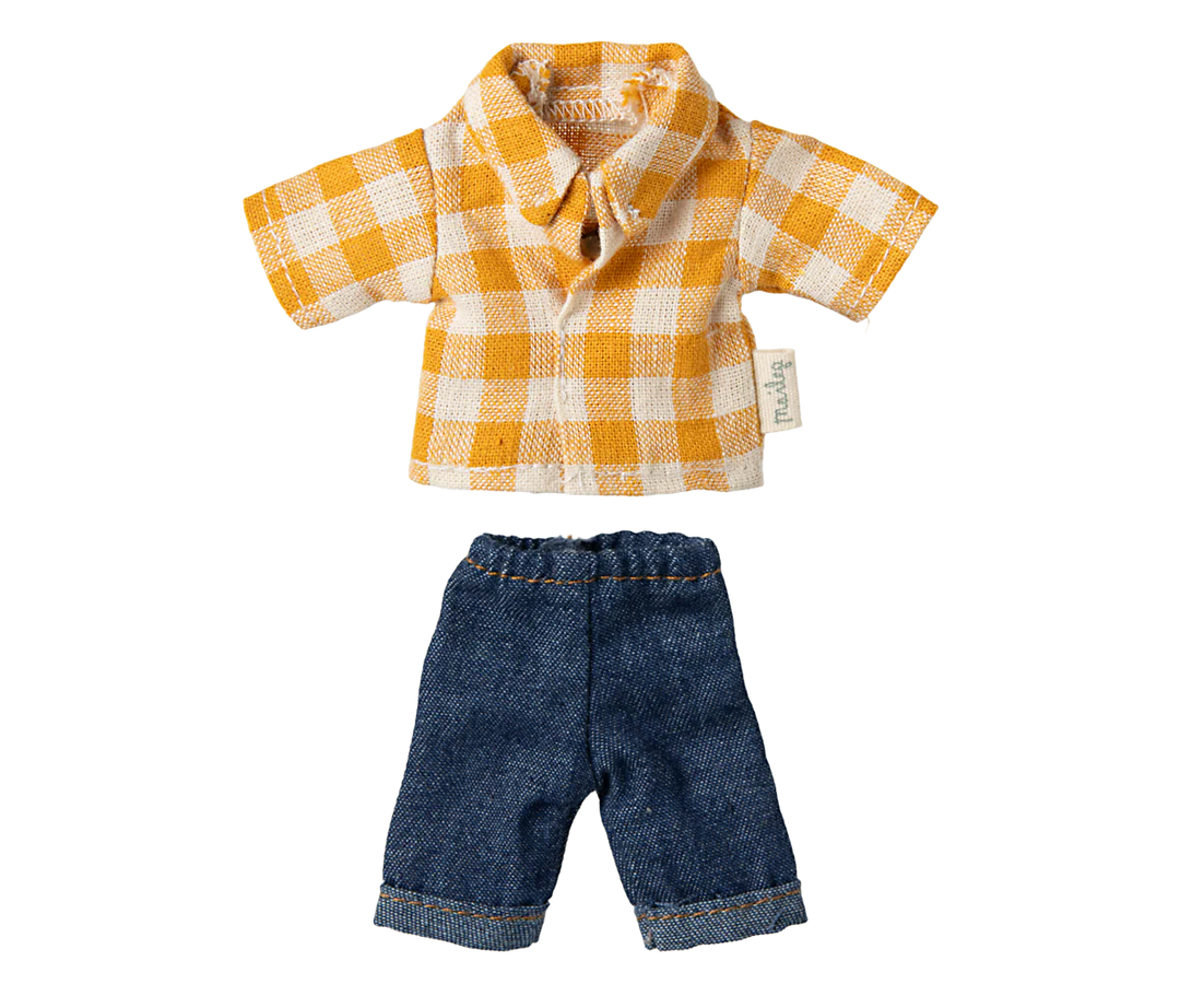 Yellow Checked Shirt and Pants Dad Mouse