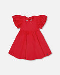 Load image into Gallery viewer, Dress with Bubble Sleeves in True Red
