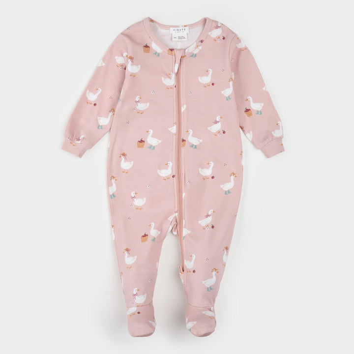 Dress-Up Duck Print on Primrose LunaKnit Sleeper