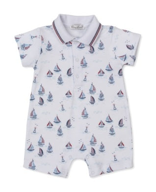Red White and Blue Regatta Short Playsuit