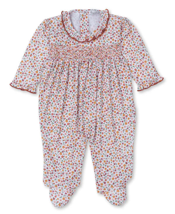 Autumn Blossoms Smocked Footie