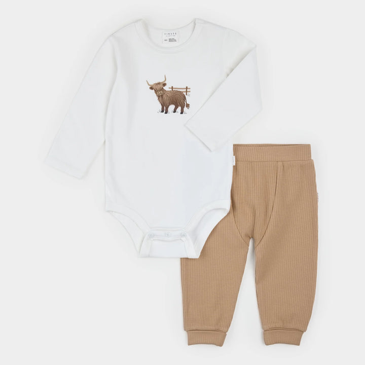 Highland Cow 2PC LunaKnit Bodysuit Set