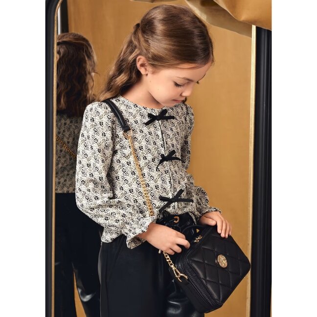 Printed Bow Blouse