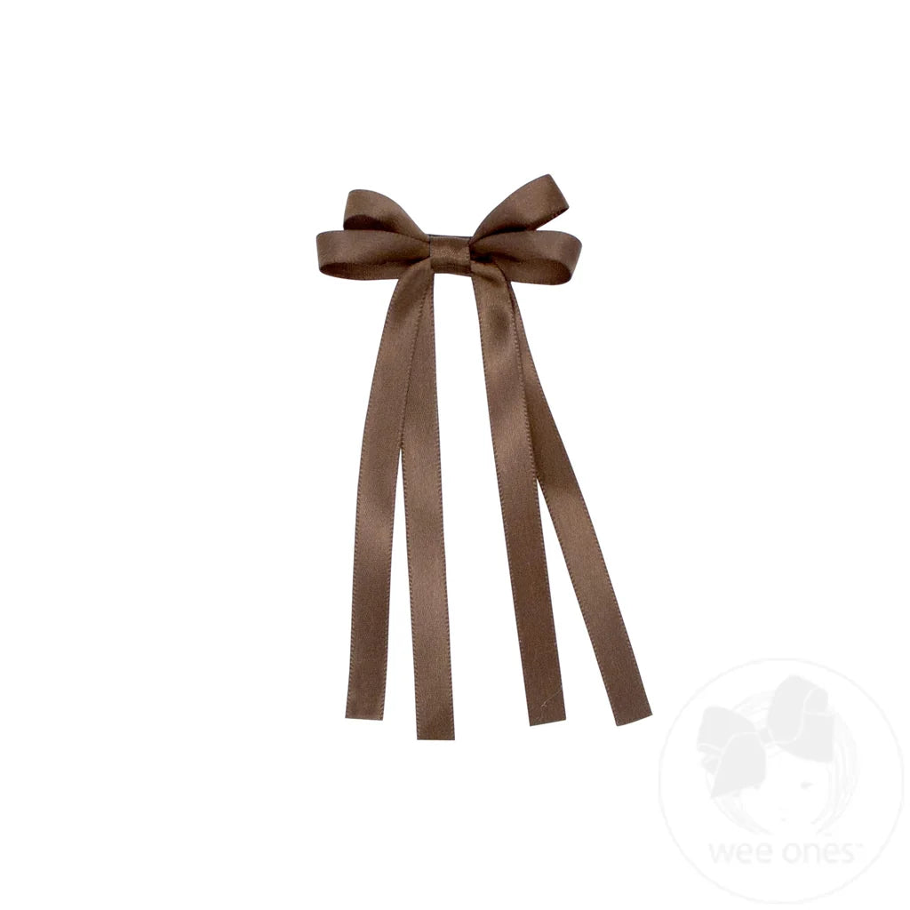 Tiny Satin Double Loop Streamer Bow