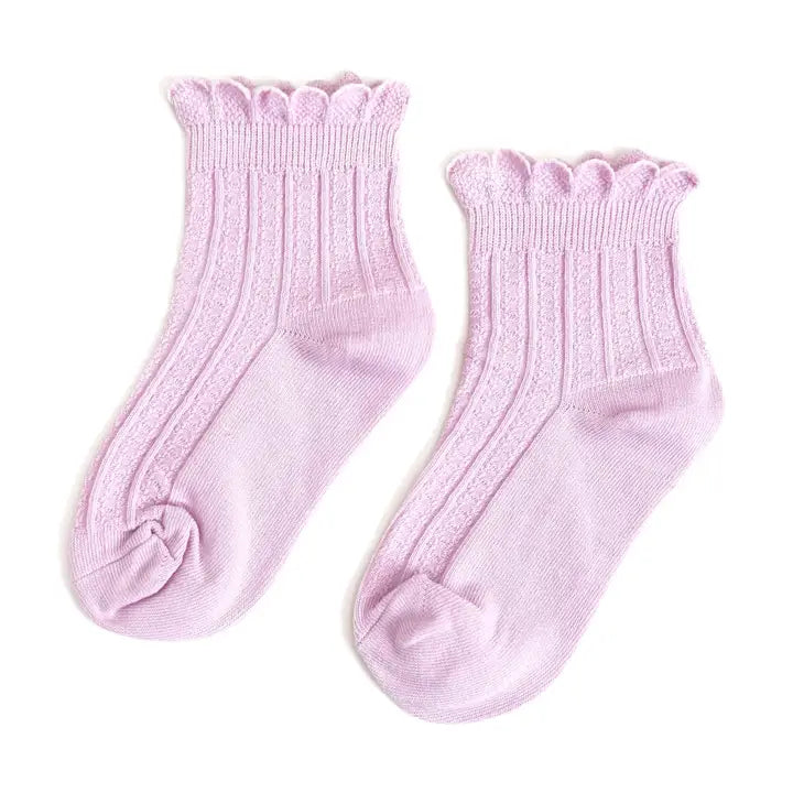 Lilac Frill Midi Sock