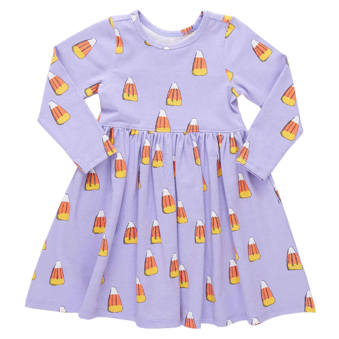 Organic Steph Dress Lavender Candy Corn