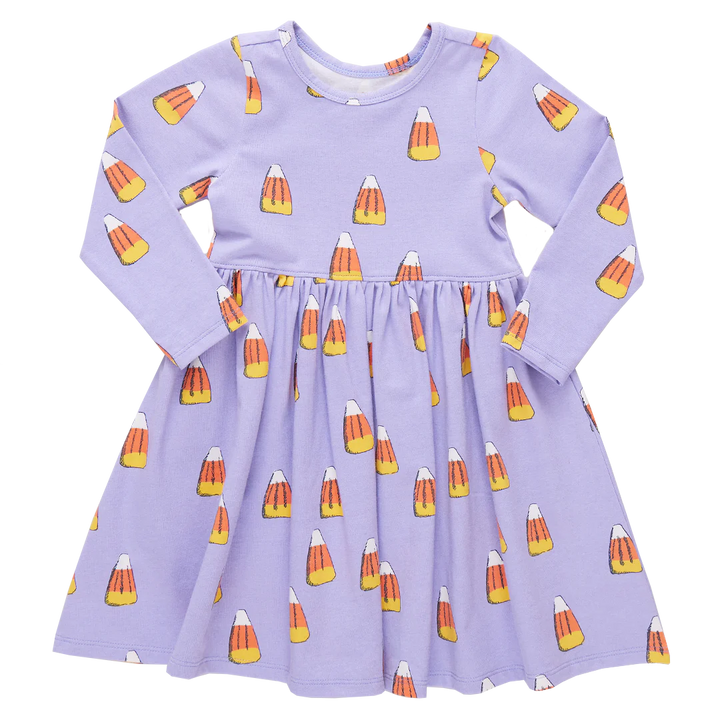 Organic Steph Dress Lavender Candy Corn